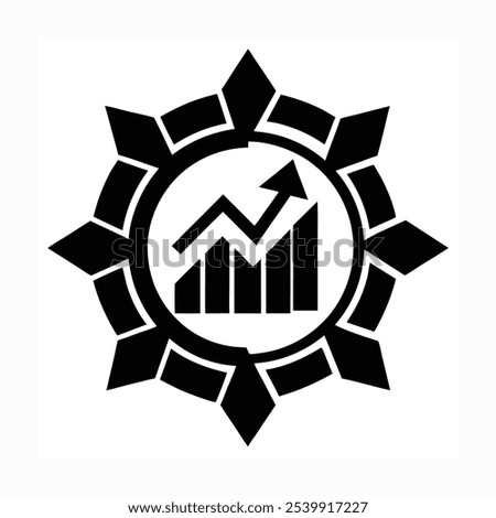 Profit sync icon style silhouette vector