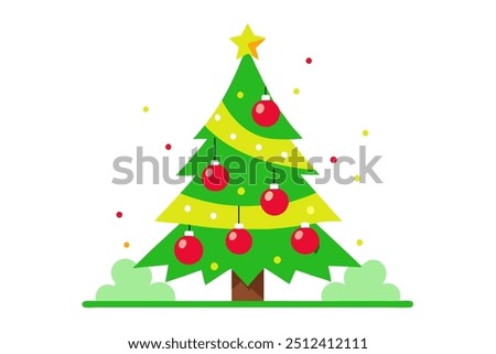 christmas tree vector Color file