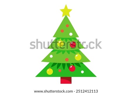 christmas tree vector Color file