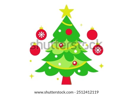 christmas tree vector Color file