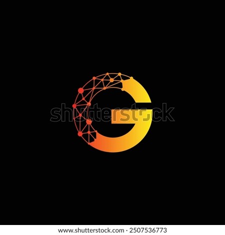 Letter G minimal logo icon design. Vector template graphic elements. Technology, digital interfaces, hardware and engineering concepts. Graphic made of circuits design