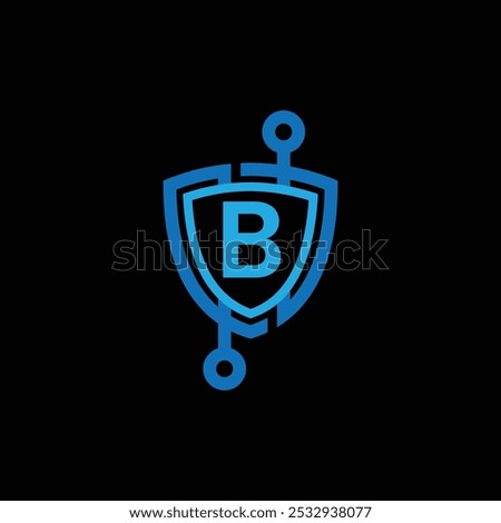 Shield Technology Logo And Letter B