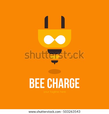 BEE LOGO TEMPLATE EMBLEM ORANGE CHARGE