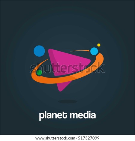 MEDIA PLANET COMPANY BUSINESS LOGO TEMPLATE EMBLEM BADGE SIGN SYMBOL