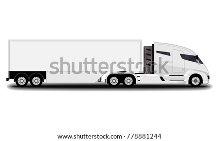 futuristic electric truck. side view