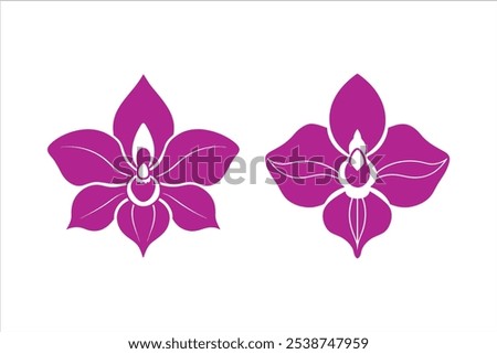 Similar – Image, Stock Photo White orchid in a neon light. Close-up.