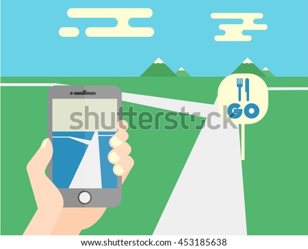 Flat mobile phone vector illustration