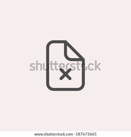 Rejected document icon. Cross on paper vector