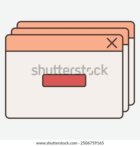 A graphic representation of multiple browser tabs with a close button.