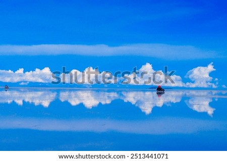 Similar – Image, Stock Photo Salar de Uyuni, Bolivia, South America, group of tourists with trucks