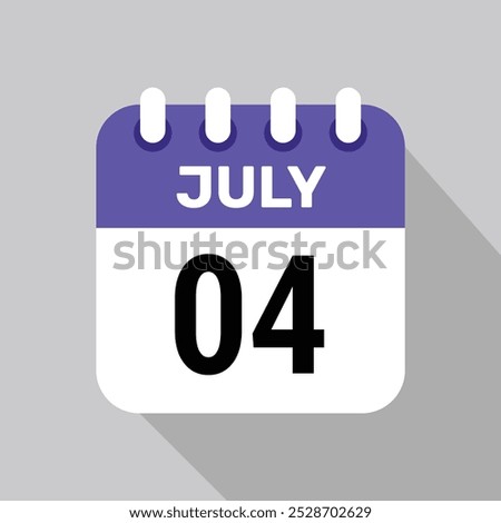 calendar 4 july icon Vector Illustration background.