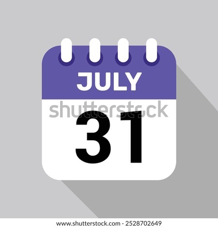 calendar 31 july icon Vector Illustration background.