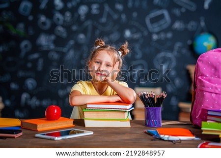 Image, Stock Photo Little kid and his grandmother playing video games