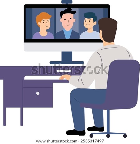 Virtual Gathering, Online Conference, Digital Meeting, Remote Collaboration, Video Chat Session, Web Conference, Connecting Online, Screen to Screen, Virtual Teamwork, Connected Colleagues.