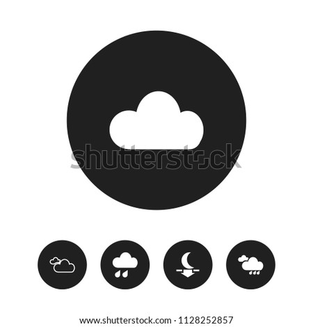 Set of 5 editable air icons. Includes symbols such as moon down, overcast, fog and more. Can be used for web, mobile, UI and infographic design.