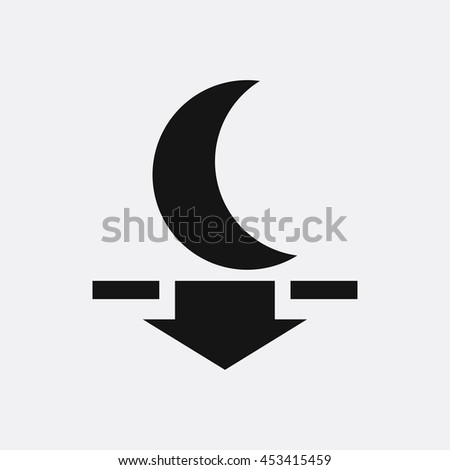 Moon down icon illustration isolated vector sign symbol