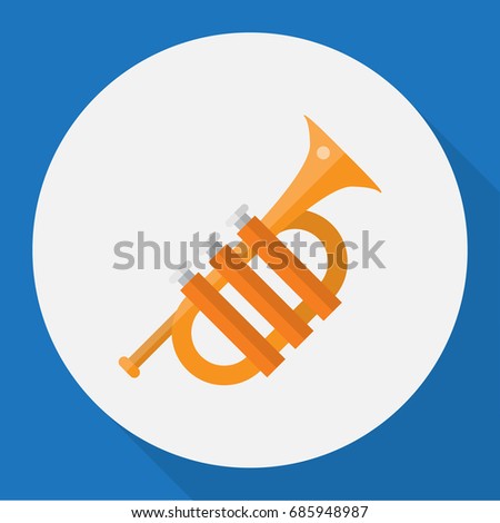 Vector Illustration Of Media Symbol On Alt Flat Icon. Premium Quality Isolated Tuba Element In Trendy Flat Style.