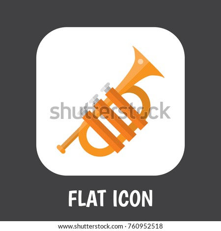 Vector Illustration Of Melody Symbol On Alt Flat Icon. Premium Quality Isolated Tuba Element In Trendy Flat Style.