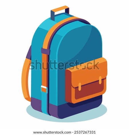 A colorful illustration of a backpack, perfect for adding a touch of whimsy to your designs. This fun and playful graphic is ideal for school projects, travel illustrations.