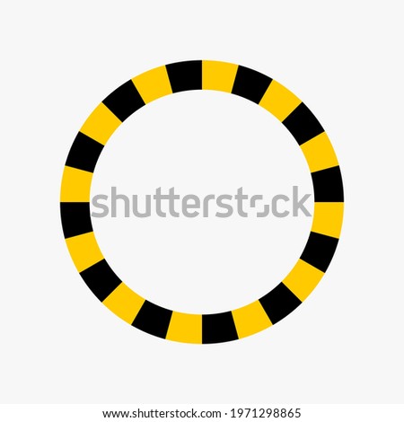 circle with yellow and black parts,safety stripe vector,illustration.