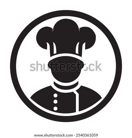 Chef vector illustration. Chef silhouette flat design. Chef logo. Black and white chef icon vector.