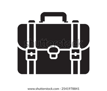 Briefcase icon vector design illustration. Business Briefcase. Briefcase silhouette isolated on white background. Briefcase isolated, Brief case, suitcase sign and symbol, luggage symbol.