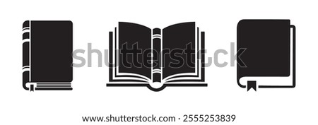 Book icon set. Open book icon vector. Closed book icon. Book isolated. E-book icon