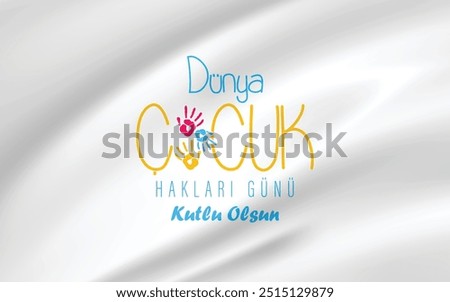 Dünya çoçuk hakları günü kutlama tasarımı. Translation: World children's rights day celebration design.