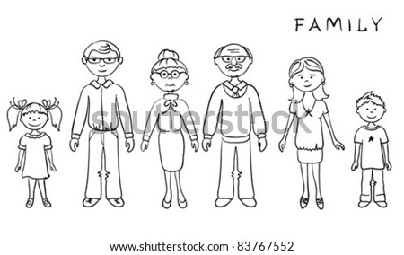 Big Family Stock Vector Illustration 83767552 : Shutterstock