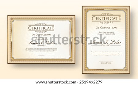 Certificate of appreciation template. Certificate border template with luxury and modern line pattern. Diploma vector template. Certificate Template Business Training Achievement 