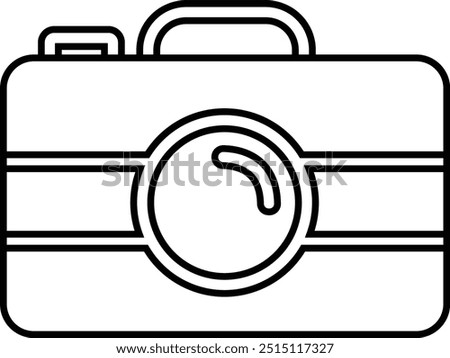 photo camera of rounded square shape icon in line. different style vector for apps or website Photography raster image gallery symbol, sign. Isolated on transparent background