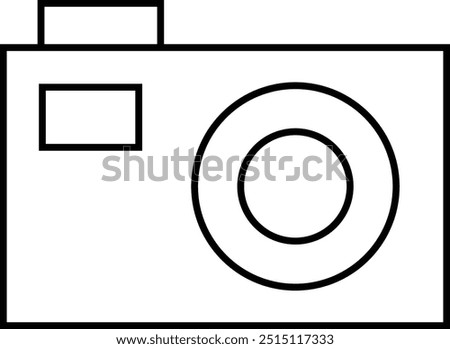 photo camera of rounded square shape icon in line. different style vector for apps or website Photography raster image gallery symbol, sign. Isolated on transparent background