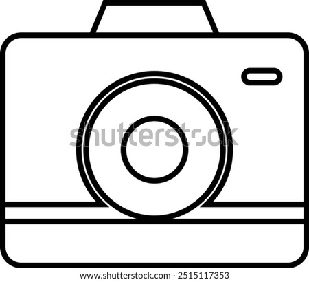 photo camera of rounded square shape icon in line. different style vector for apps or website Photography raster image gallery symbol, sign. Isolated on transparent background