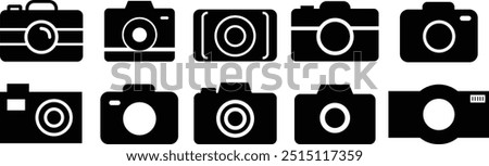 photo camera of rounded square shape icon in flat set. different style vector for apps or website Photography raster image gallery symbol, sign. Isolated on transparent background