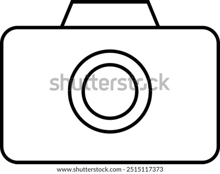 photo camera of rounded square shape icon in line. different style vector for apps or website Photography raster image gallery symbol, sign. Isolated on transparent background