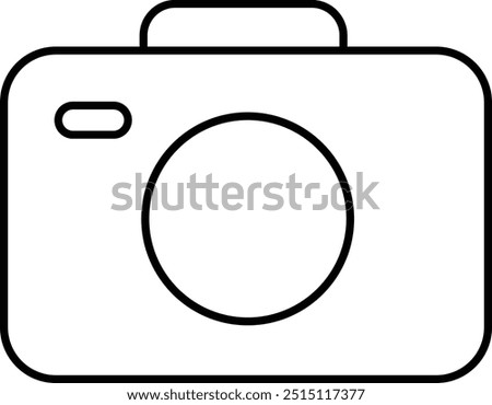 photo camera of rounded square shape icon in line. different style vector for apps or website Photography raster image gallery symbol, sign. Isolated on transparent background