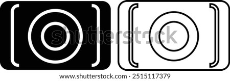 photo camera of rounded square shape icon in flat line set. different style vector for apps or website Photography raster image gallery symbol, sign. Isolated on transparent background