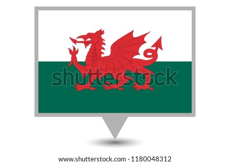 An Illustrated Country Flag of  Wales