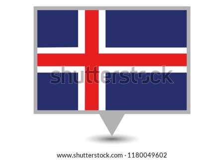 An Illustrated Country Flag of  Iceland