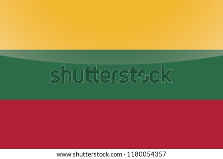 An Illustrated Glossy Country Flag of  Lithuania