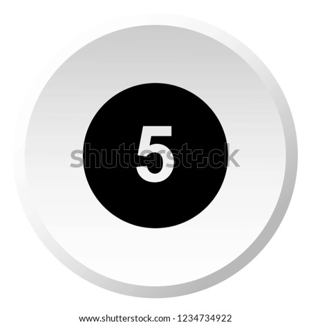 An Illustrated Icon Isolated on a Background - Circle 5 Filled