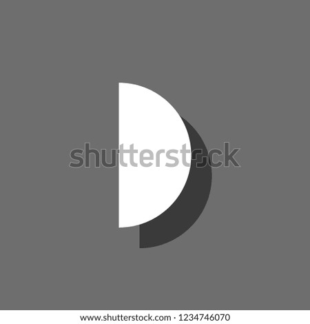 An Illustrated Icon Isolated on a Background - First Quarter Moon