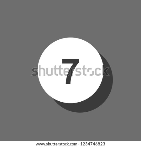 An Illustrated Icon Isolated on a Background - Circle 7 Filled