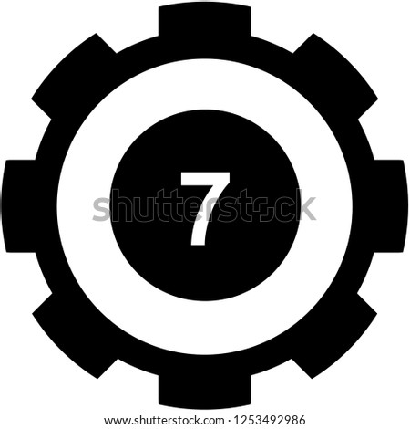 An Illustrated Icon Isolated on a Background - Circle 7 Filled