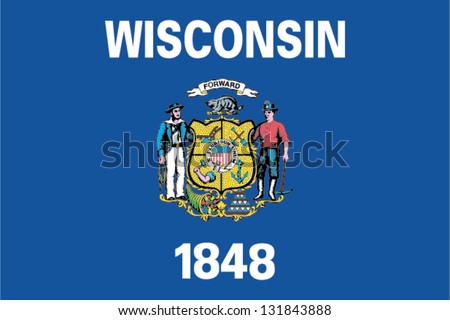 The flag of the United States of America State Wisconsin