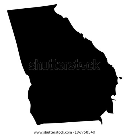 Outline Of The State Of Georgia Stock Vector 196958540 : Shutterstock