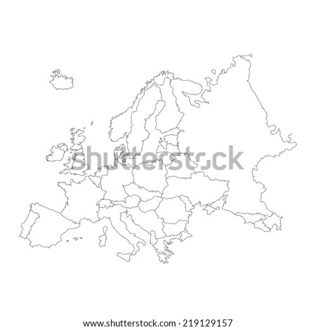 An Outline on clean background of the continent of Europe