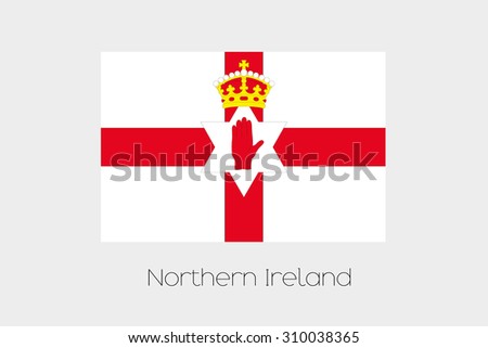 An Illustration of the flag, with name, of the country of Northern Ireland