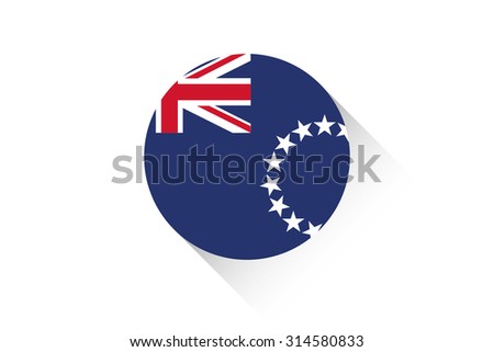 A Round flag with shadow of Cook Islands