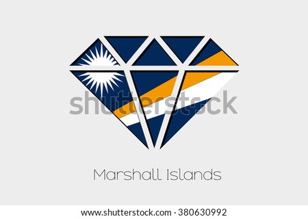 A Flag Illustration inside a Diamond of Marshall Islands